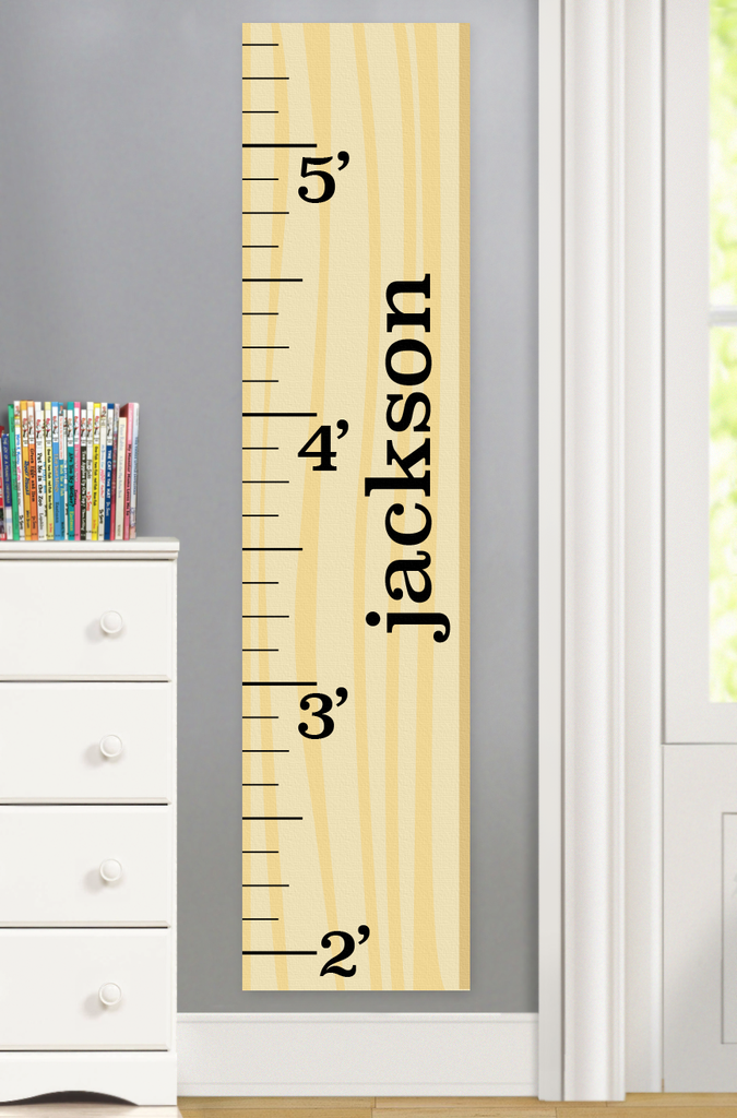 Personalized canvas growth chart that looks like a ruler