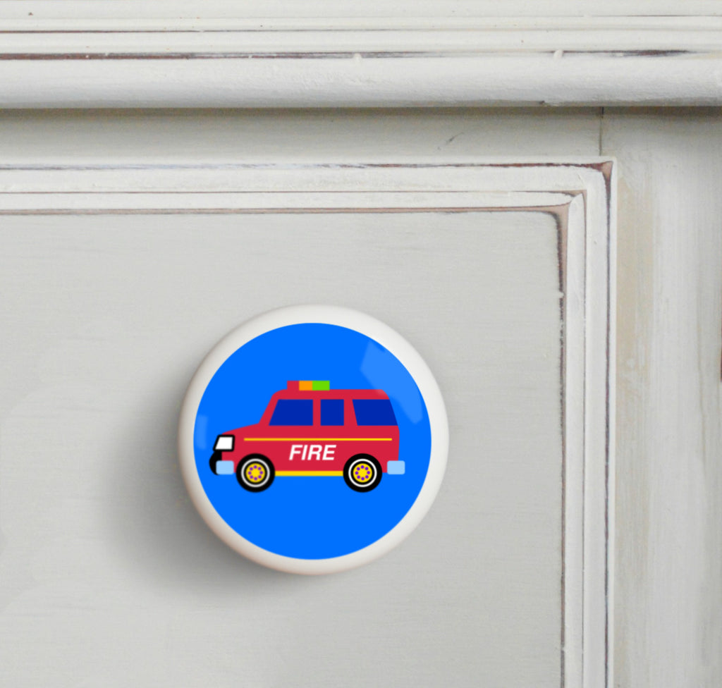 Emergency vehicle kids drawer knob
