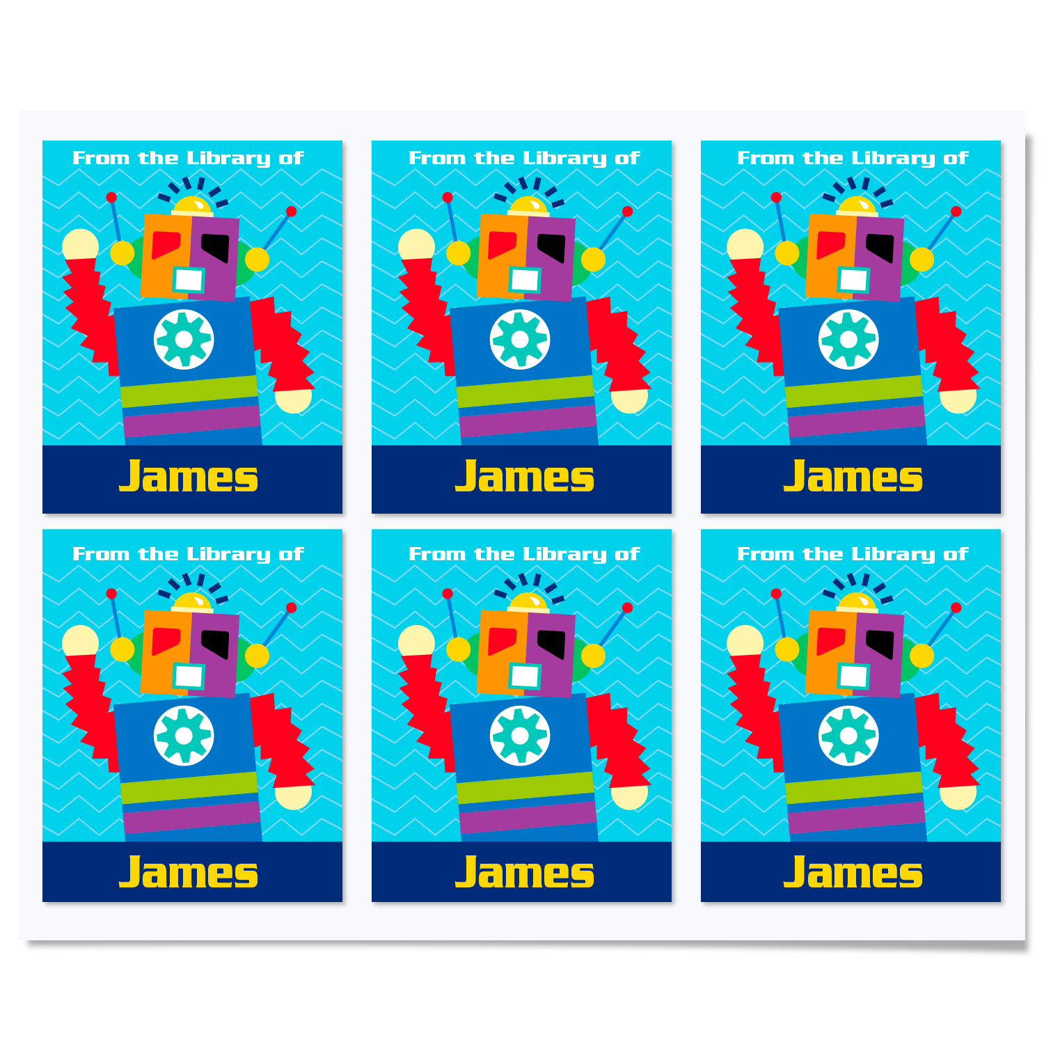 Robots Personalized Bookplates
