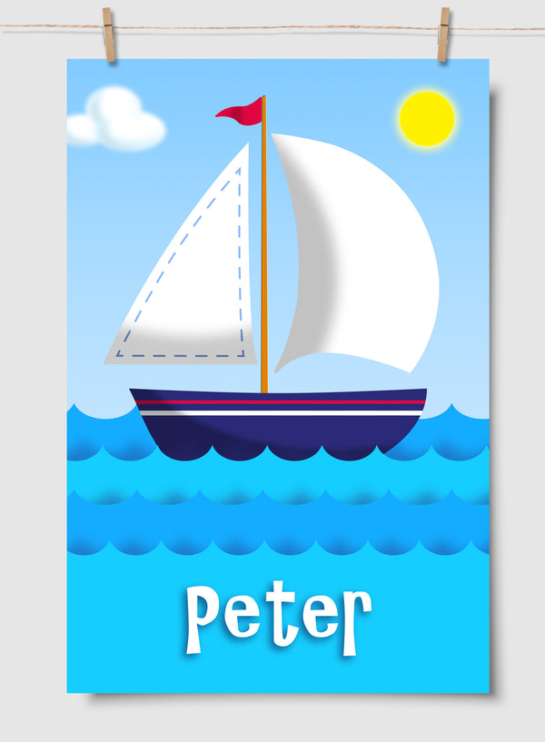 Sailboat Personalized Art Print