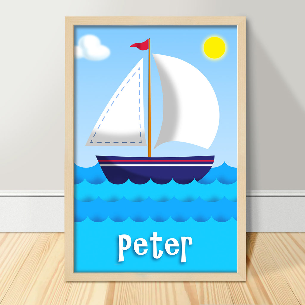 Sail boat wall art for kids