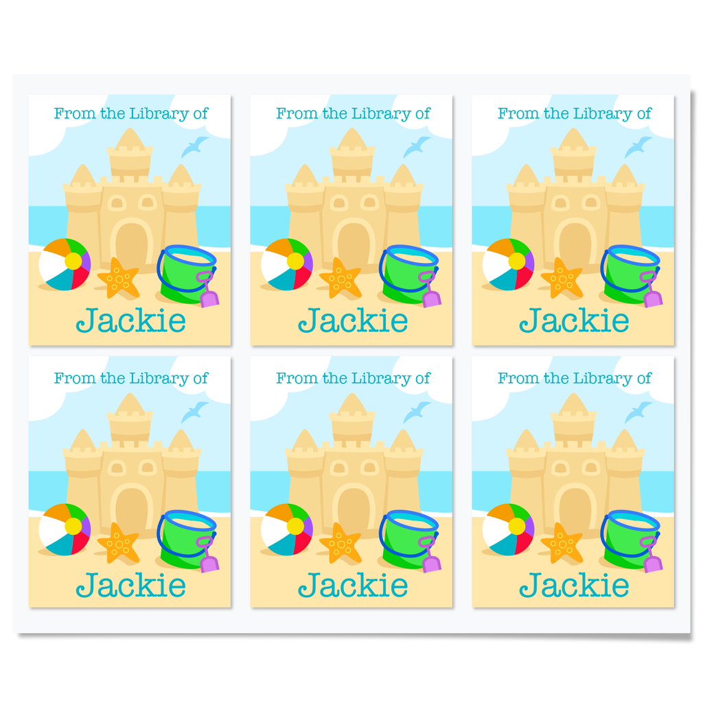 Summer Beach Personalized Bookplates
