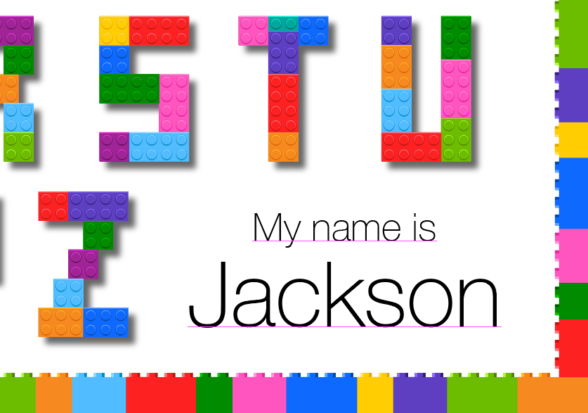 Building Blocks Alphabet Personalized Kids Placemat