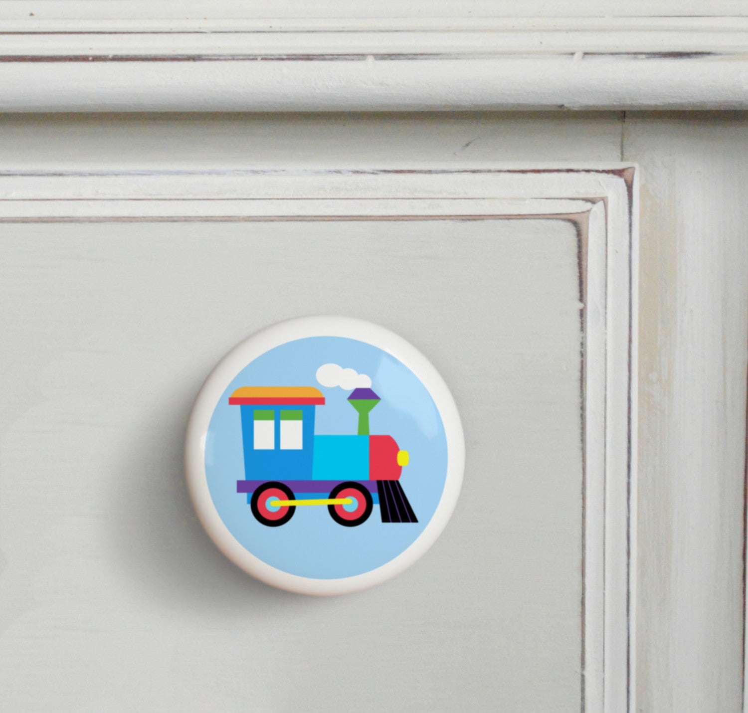 Train kids drawer knob