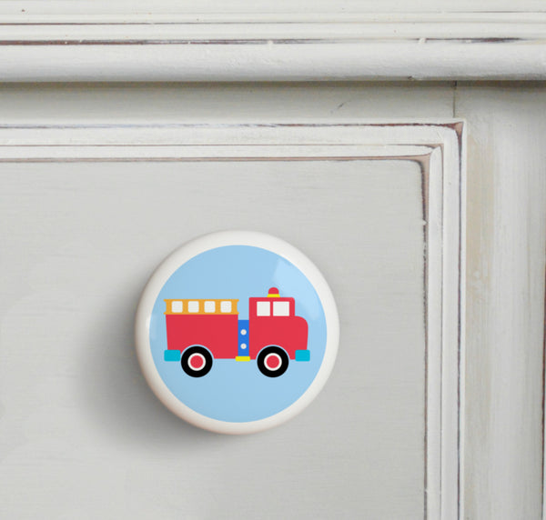 Firetruck kids drawer knob