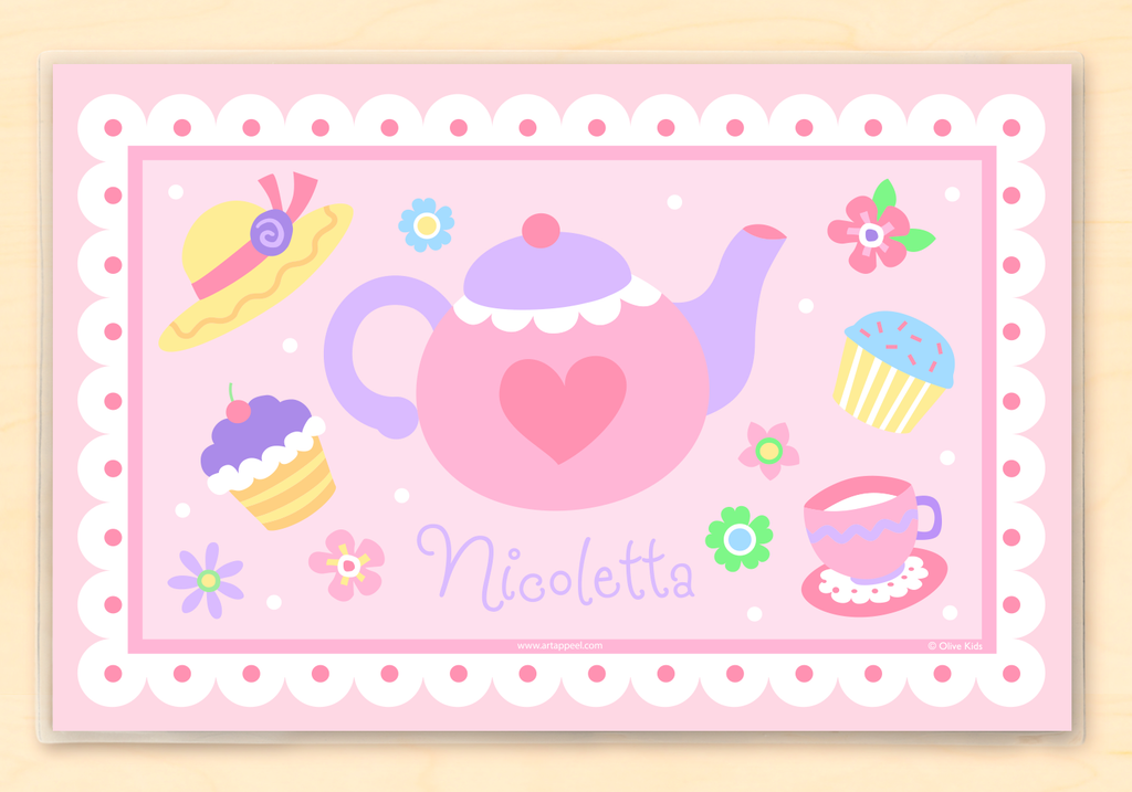 Tea Party Personalized Kids Placemat by Olive Kids