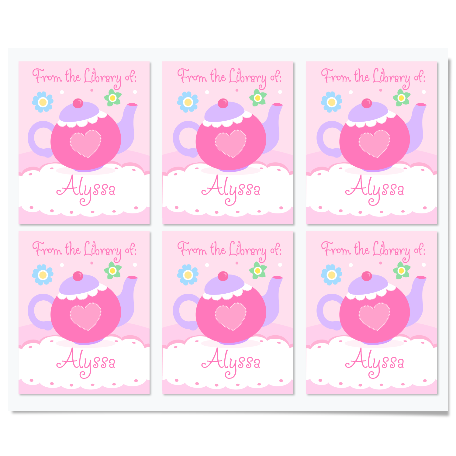 Tea Party Personalized Bookplates