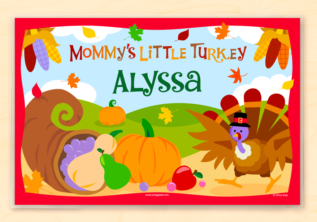 Mommy's Little Turkey Personalized Kids Placemat