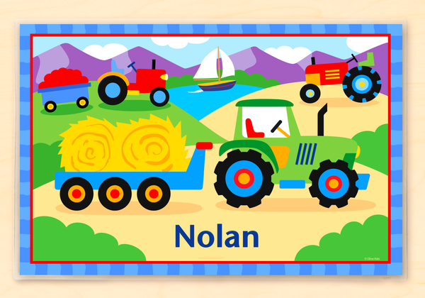 Tractor Personalized Kids Placemat by Olive Kids