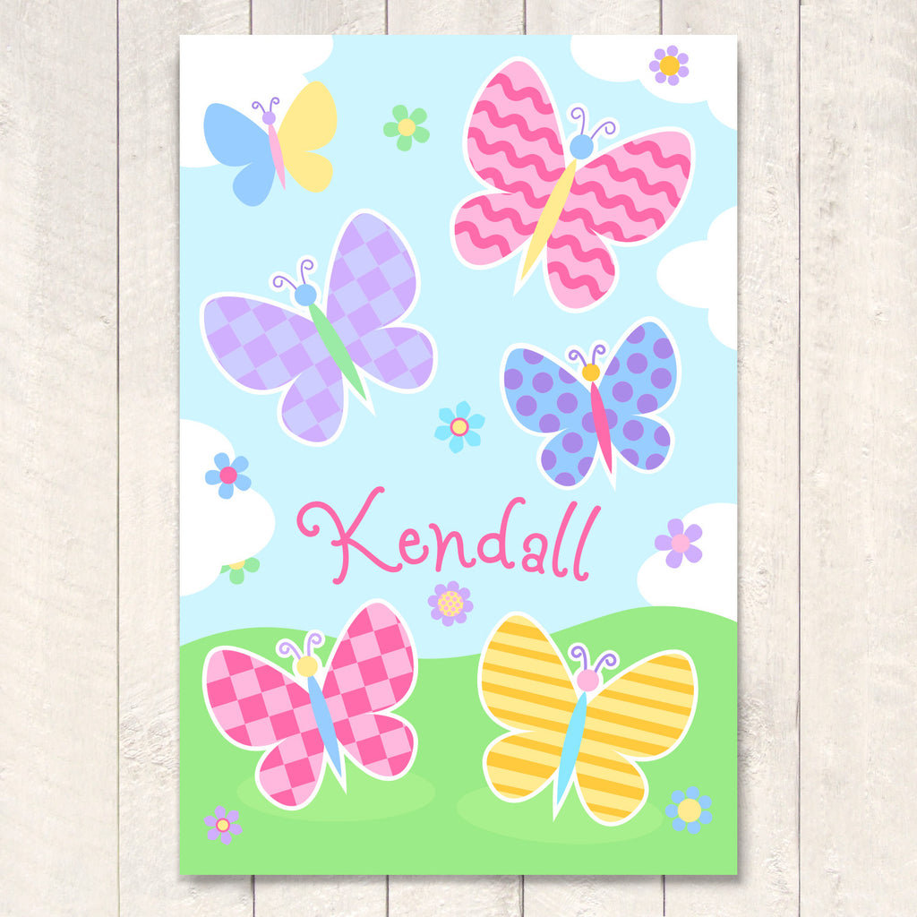 Butterfly Garden Personalized Art Print
