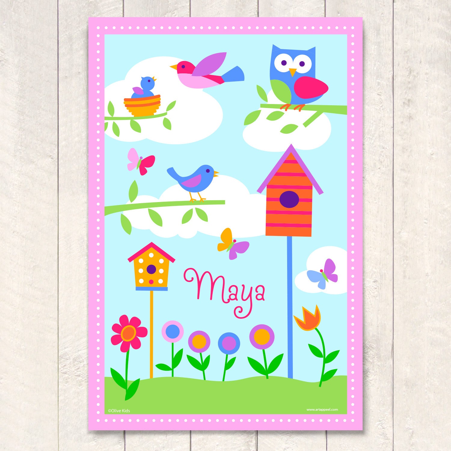 Bird Houses Personalized Art Print
