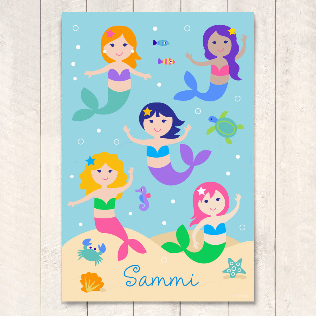 Mermaids Personalized Art Print