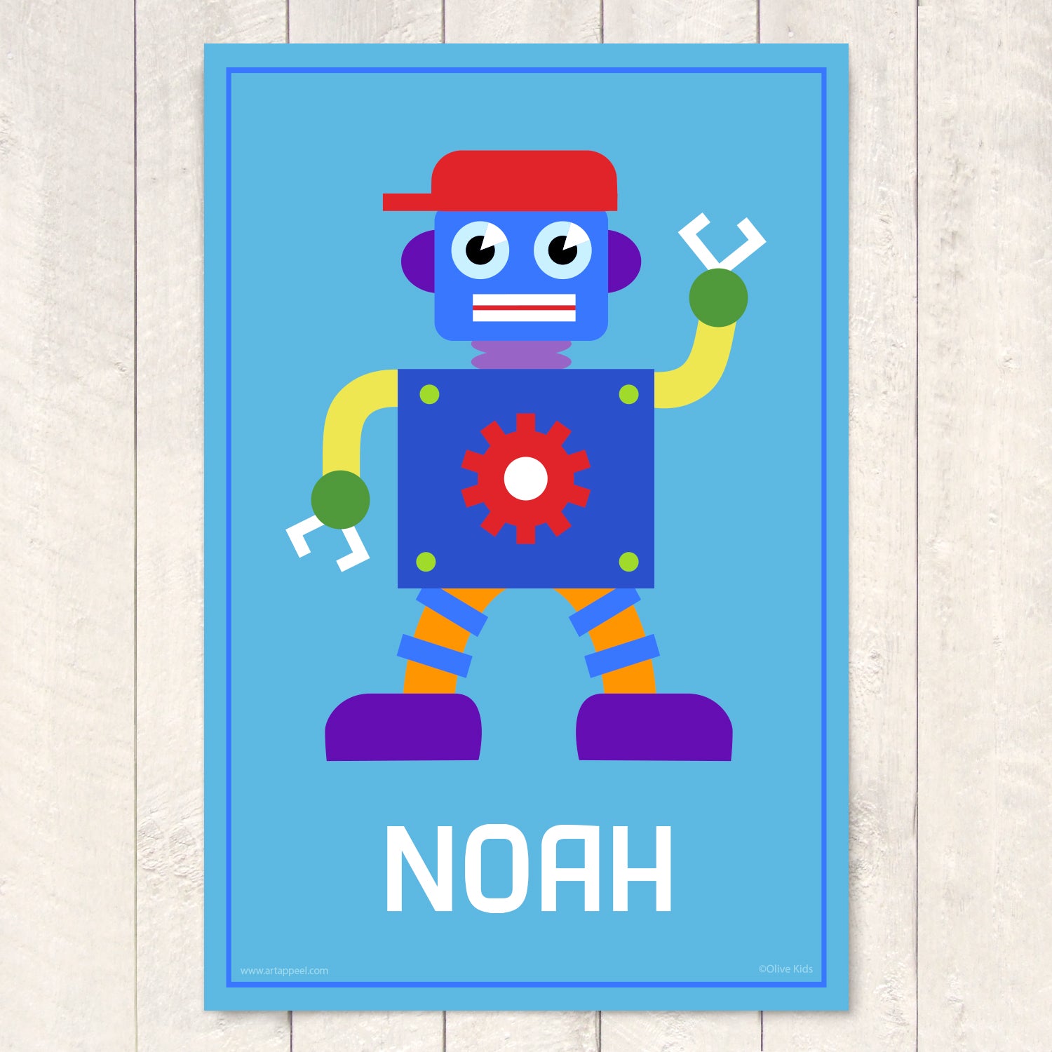Robot Personalized Art Print
