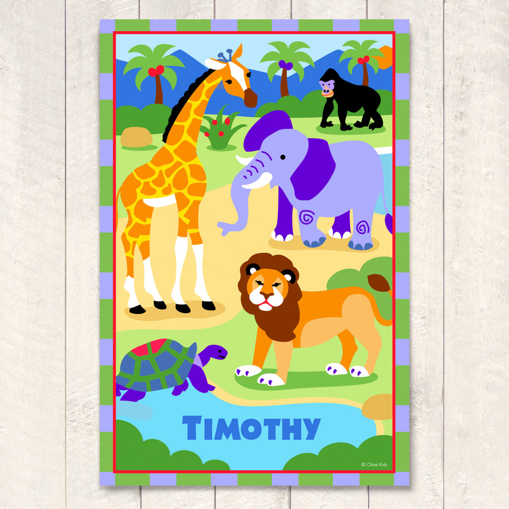 Wild Animals Personalized Art Print