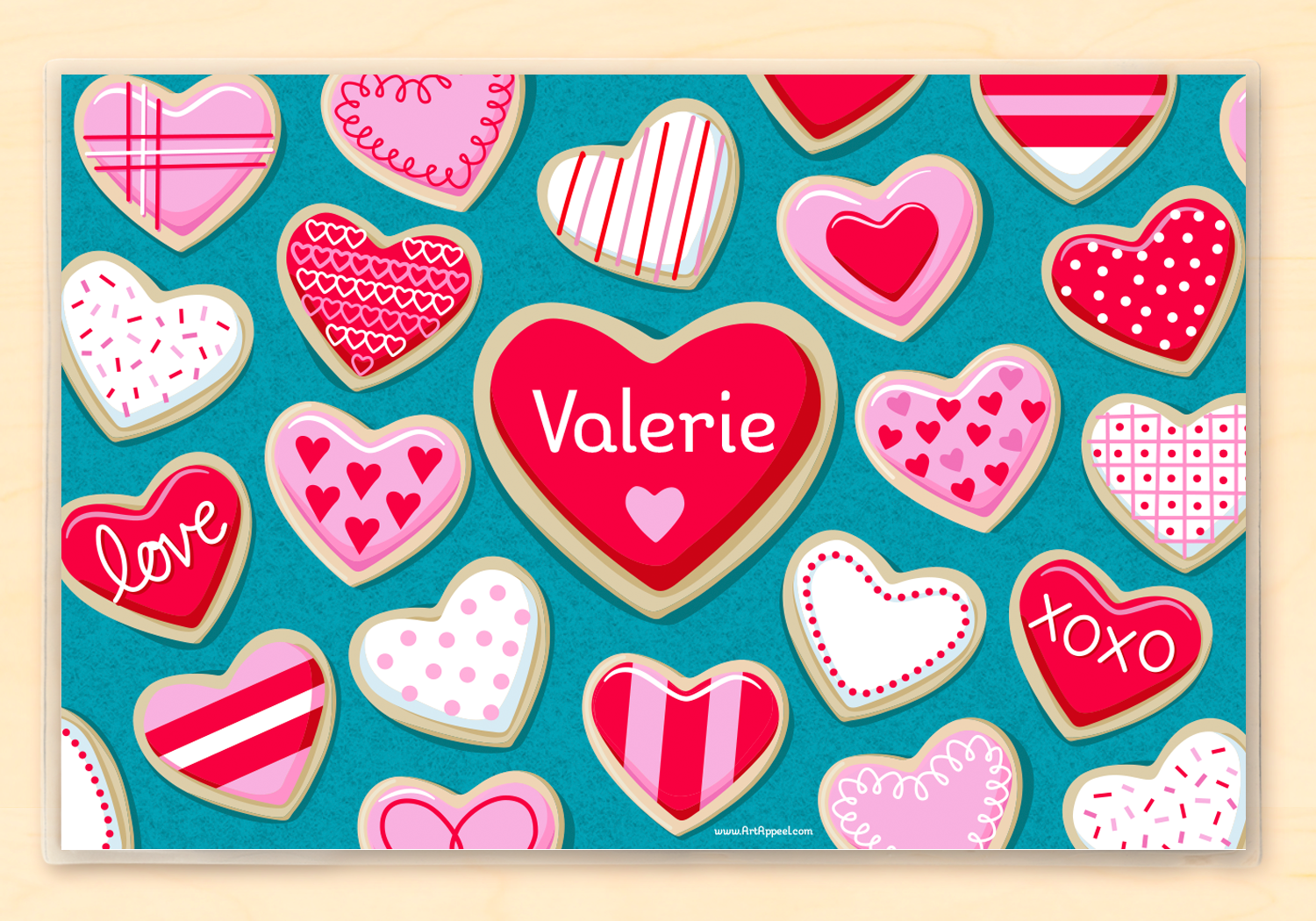 Valentine Cookies Personalized Kids Placemat