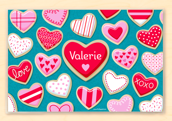 Valentine Cookies Personalized Kids Placemat
