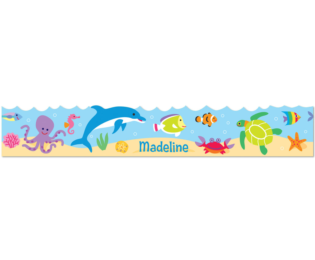 Ocean Personalized Kids Peel & Stick Decal Wall Border Artwork