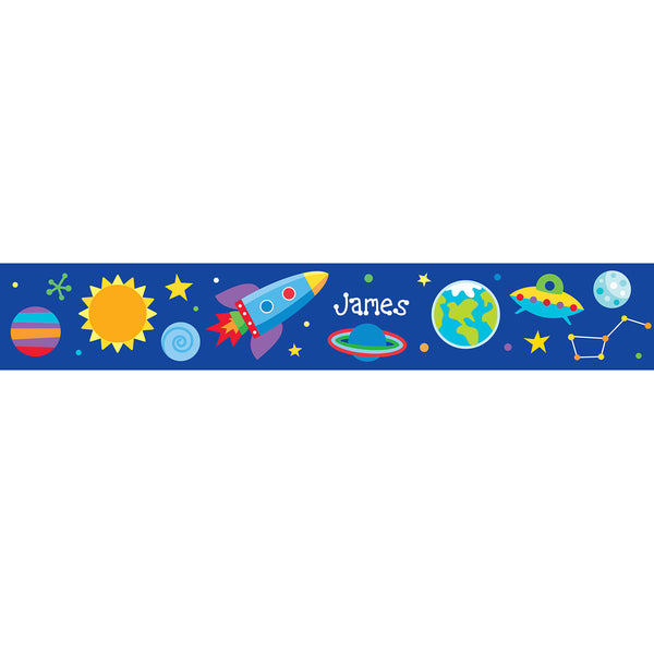 Out of This World Personalized Kids Peel & Stick Decal Wall Border Artwork