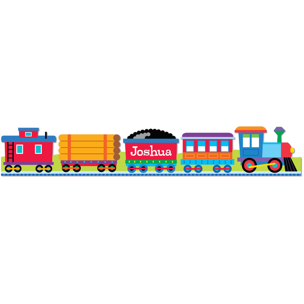 Train Personalized Kids Peel & Stick Decal Wall Border Artwork