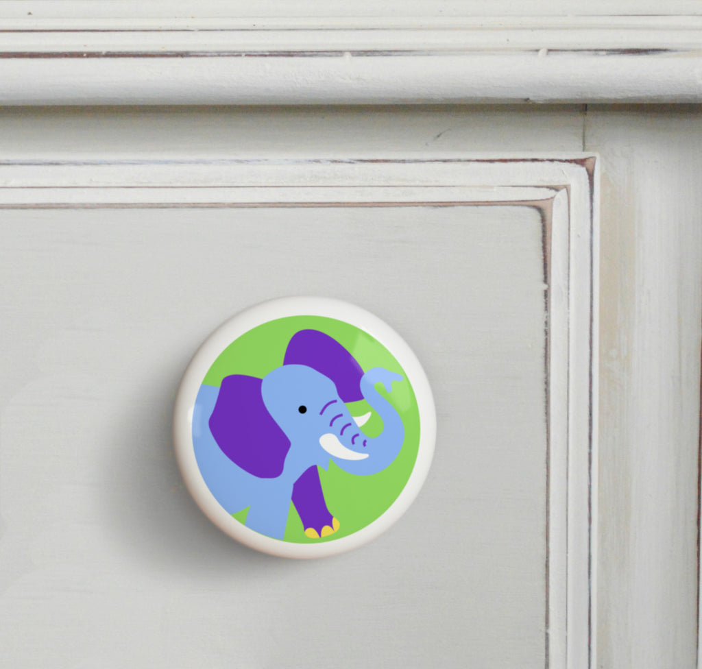 Elephant - Wild Animals Small Ceramics Kids Drawer Knob by Olive Kids from Art Appeel