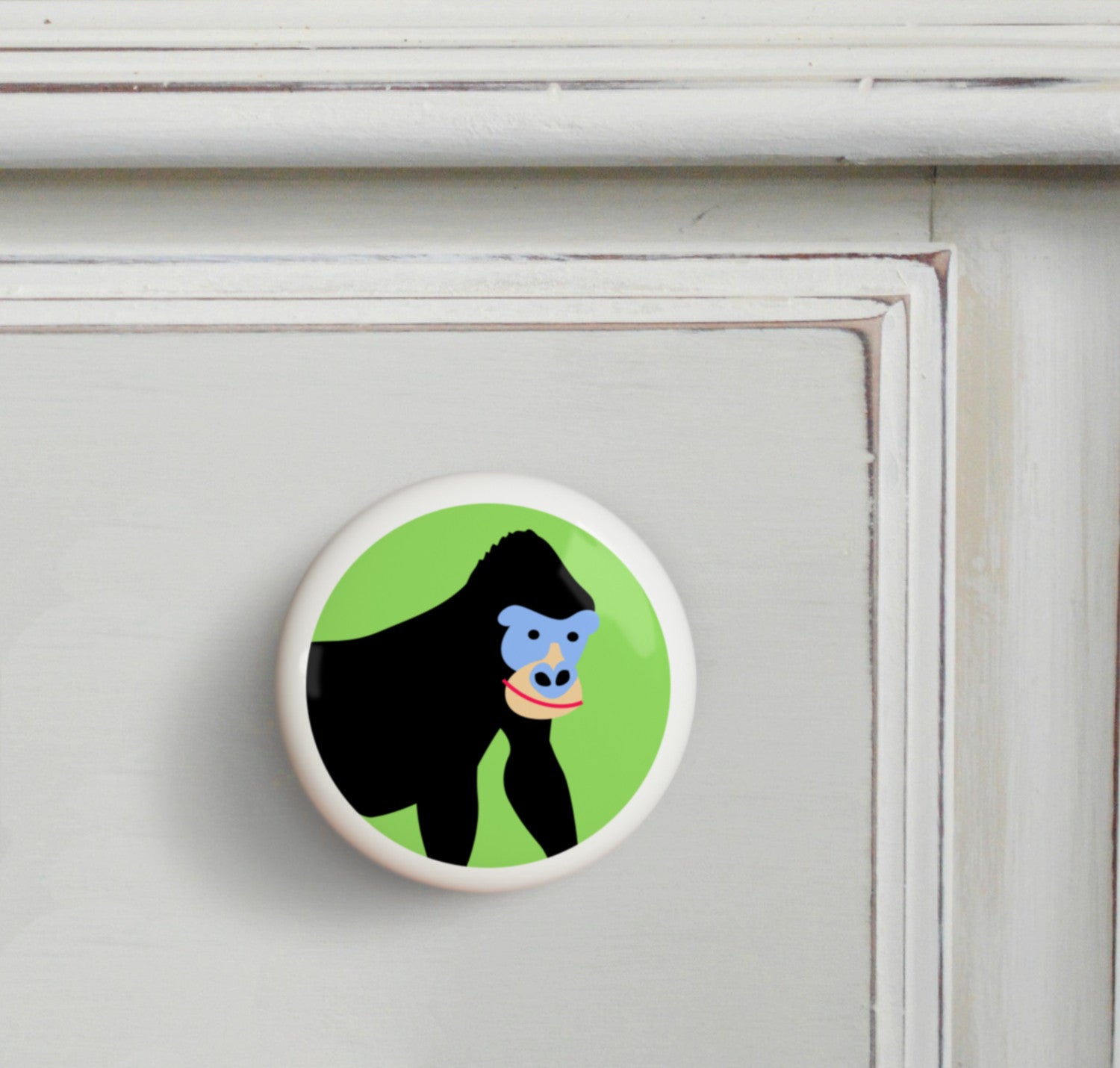 Gorilla - Wild Animals Small Ceramics Kids Drawer Knob by Olive Kids from Art Appeel