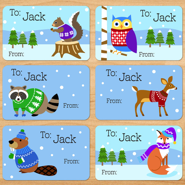 Cozy Critters Personalized Gift Tags