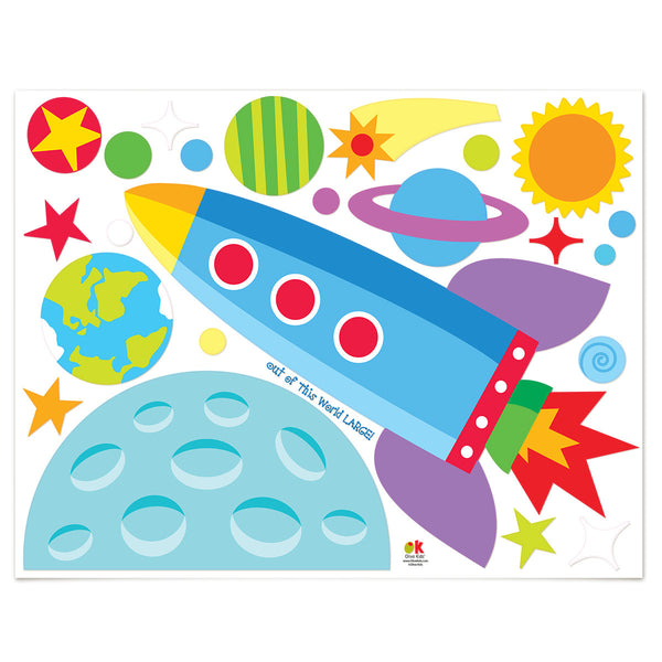 Out of This World Personalized Jumbo Peel & Stick Kids Wall Decal