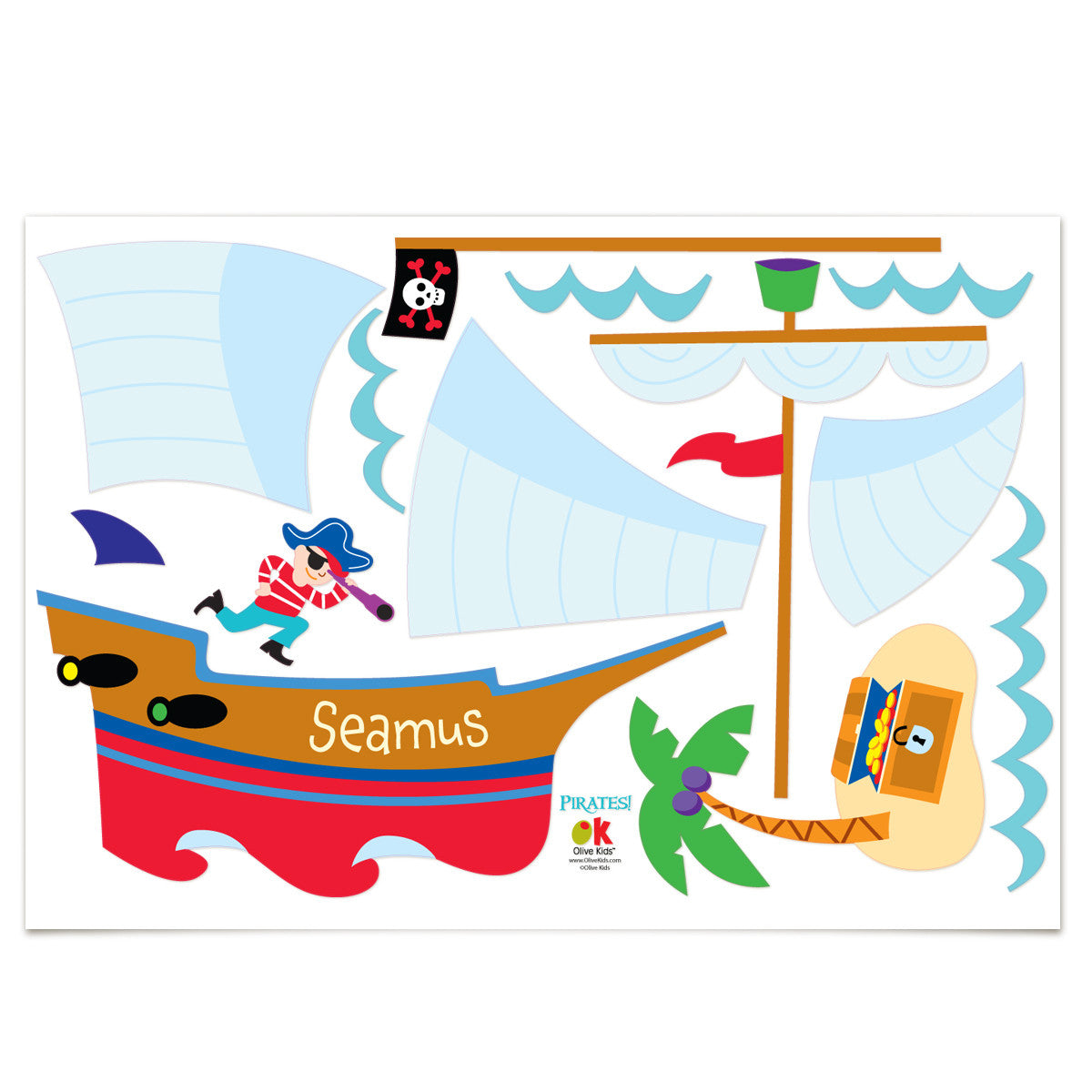 Pirates Personalized Jumbo Peel & Stick Wall Decal