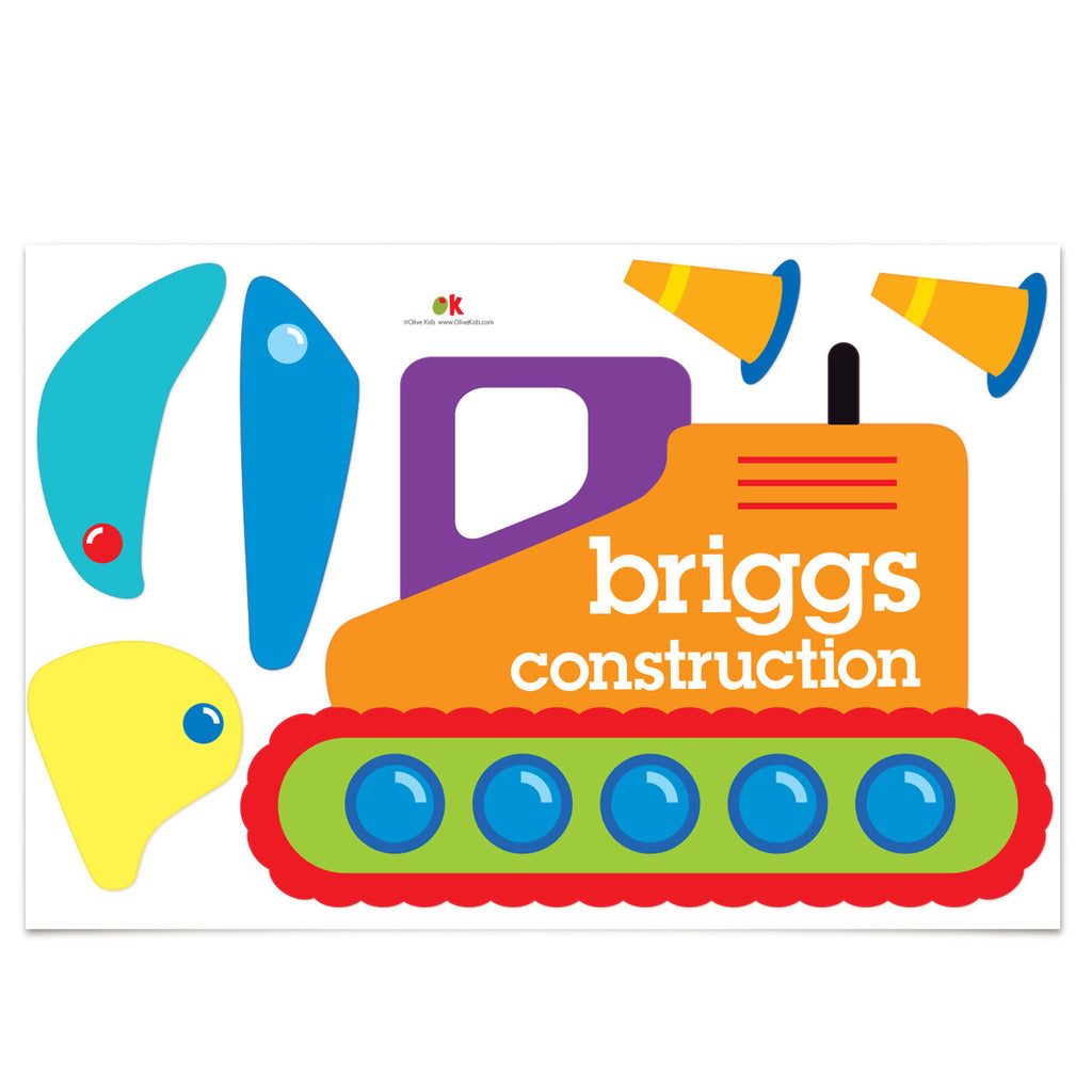 Under Construction Personalized Jumbo Peel & Stick Kids Wall Decal