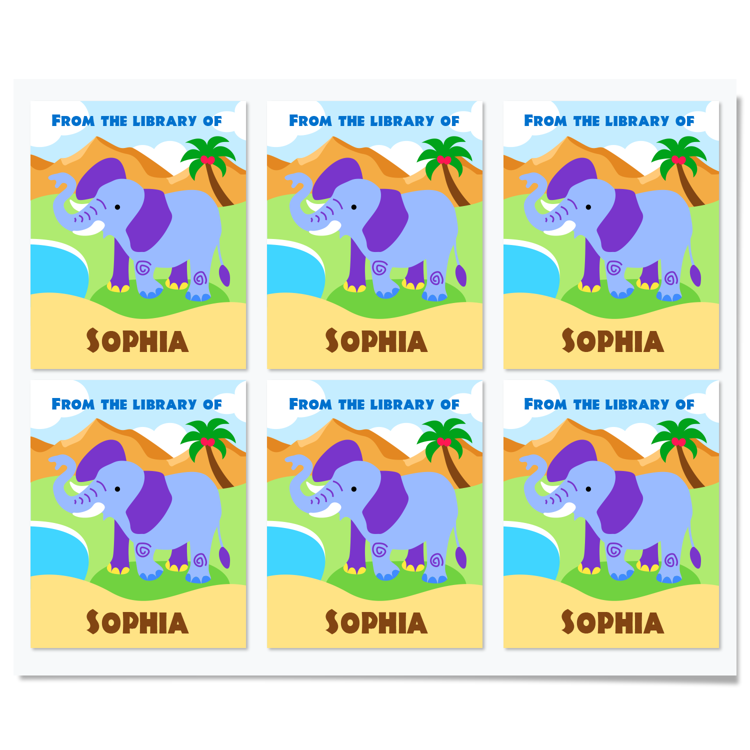 Wild Animals Personalized Bookplates